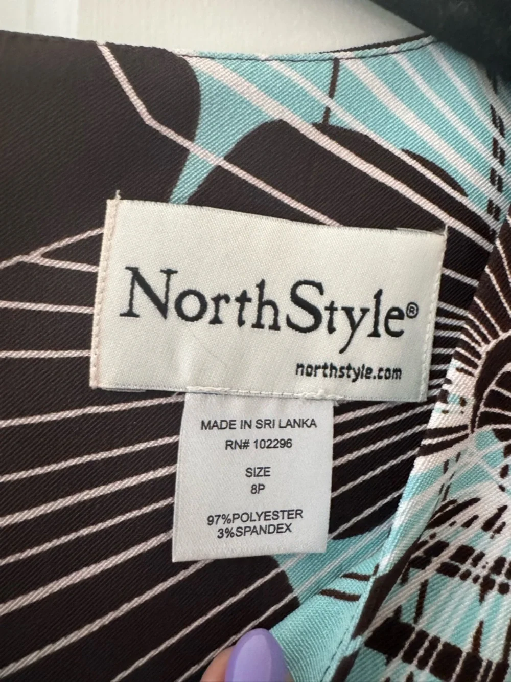Mid-Century Modern Aqua & Black Midi Dress - Picture 2 of 9